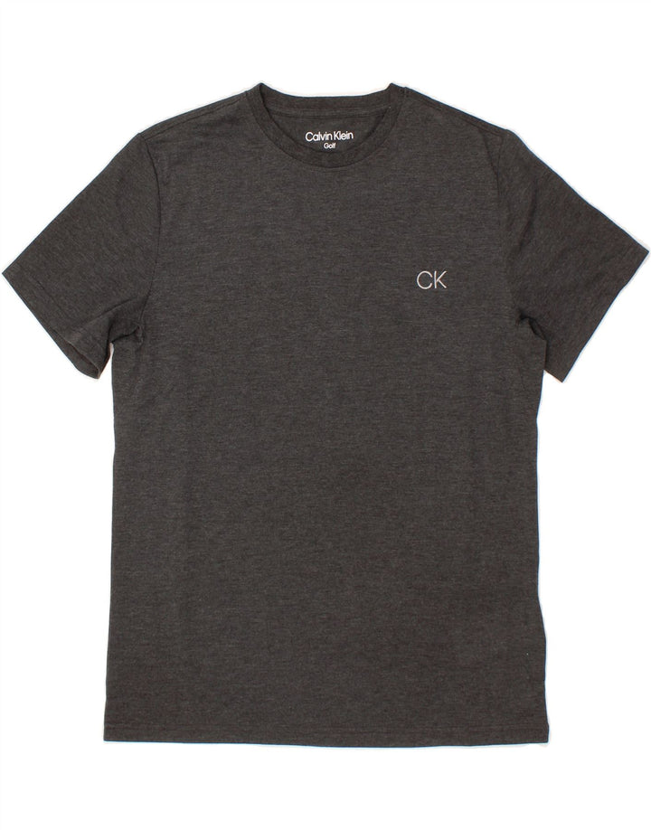 CALVIN KLEIN Mens T-Shirt Top Small Grey Polyester Vintage Calvin Klein and Second-Hand Calvin Klein from Messina Hembry 