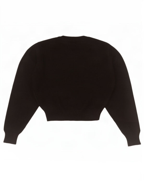Pulover pentru damă Zara Crop Crew Deck Pulover UK 10 Mic Negru Viscoză