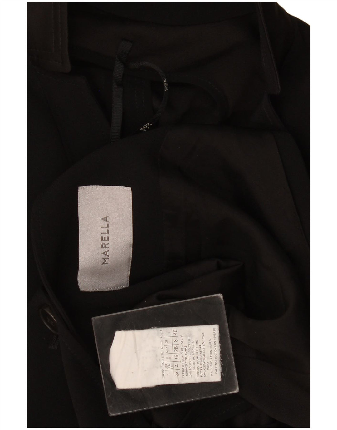 Jachetă Blazer pentru femei Marella cu 1 nasture UK 8 Poliester negru mic