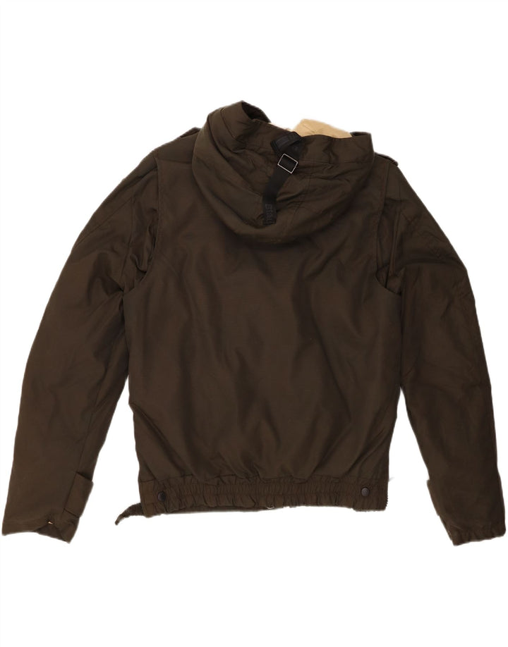 Jachetă căptușită cu glugă militară Blauer pentru femei UK 14 Medium Khaki Nylon