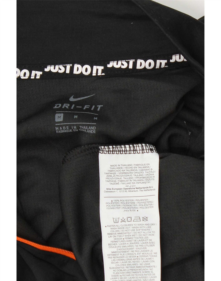 Top de trening Nike pentru femei, cu fermoar și gât, UK 14 Medium Black Colorblock