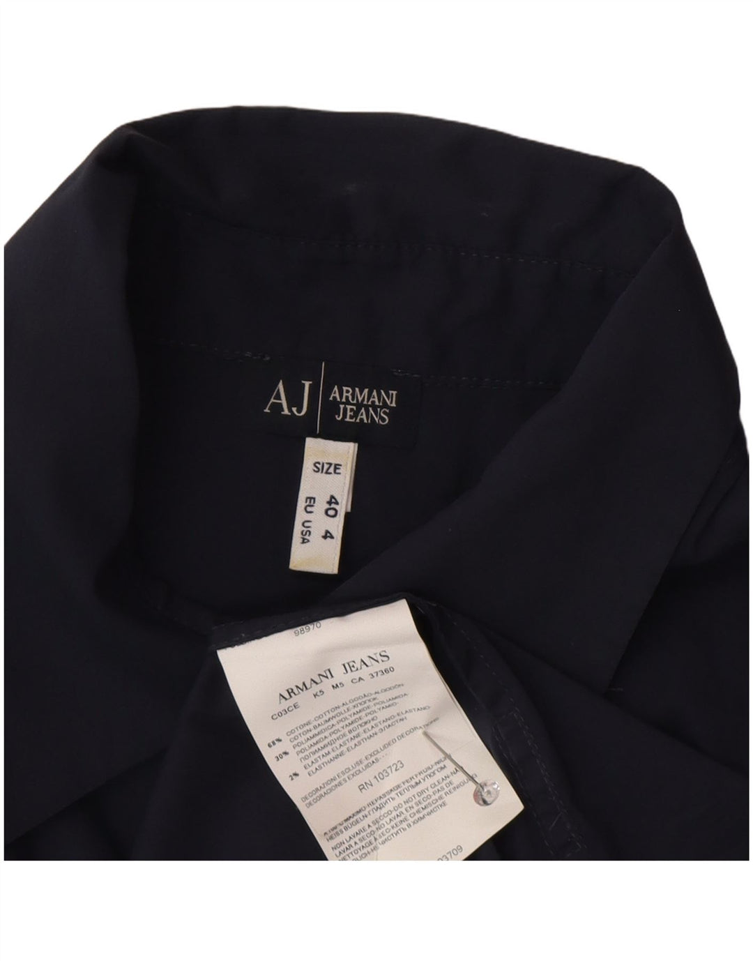 Bluză cămașă pentru femei Armani EU 40 Bumbac albastru bleumarin mediu