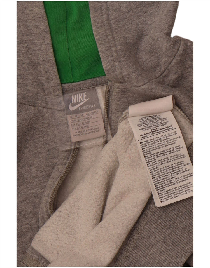 Pulover NIKE pentru fete, cu fermoar, 10-11 ani, bumbac gri mediu