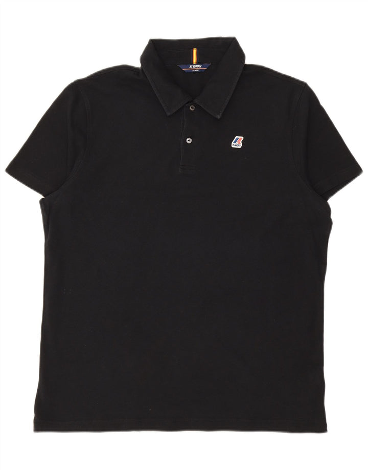 Tricou polo pentru bărbați K-WAY XL bumbac negru
