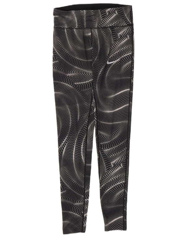 Leggings Nike Dri Fit pentru femei UK 6 XS Poliester geometric negru