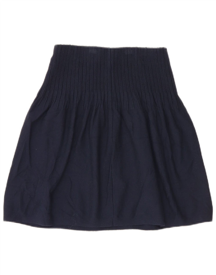Massimo Dutti Fusta A-Line tricotată pentru femei Mic W26 Viscoză bleumarin