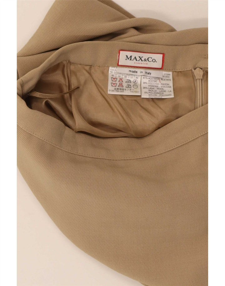 Max & Co. Fusta creion pentru femei UK 12 Medium W28 Bej Acetat