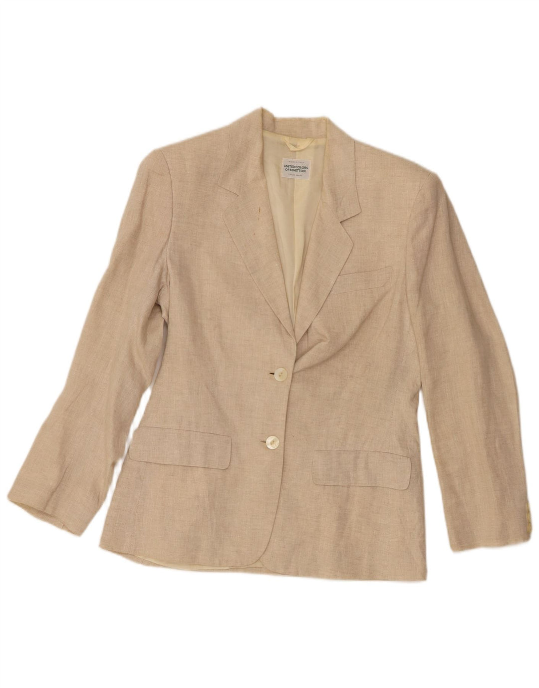 Sacou pentru femei Benetton cu 2 nasturi IT 40 Small Beige In