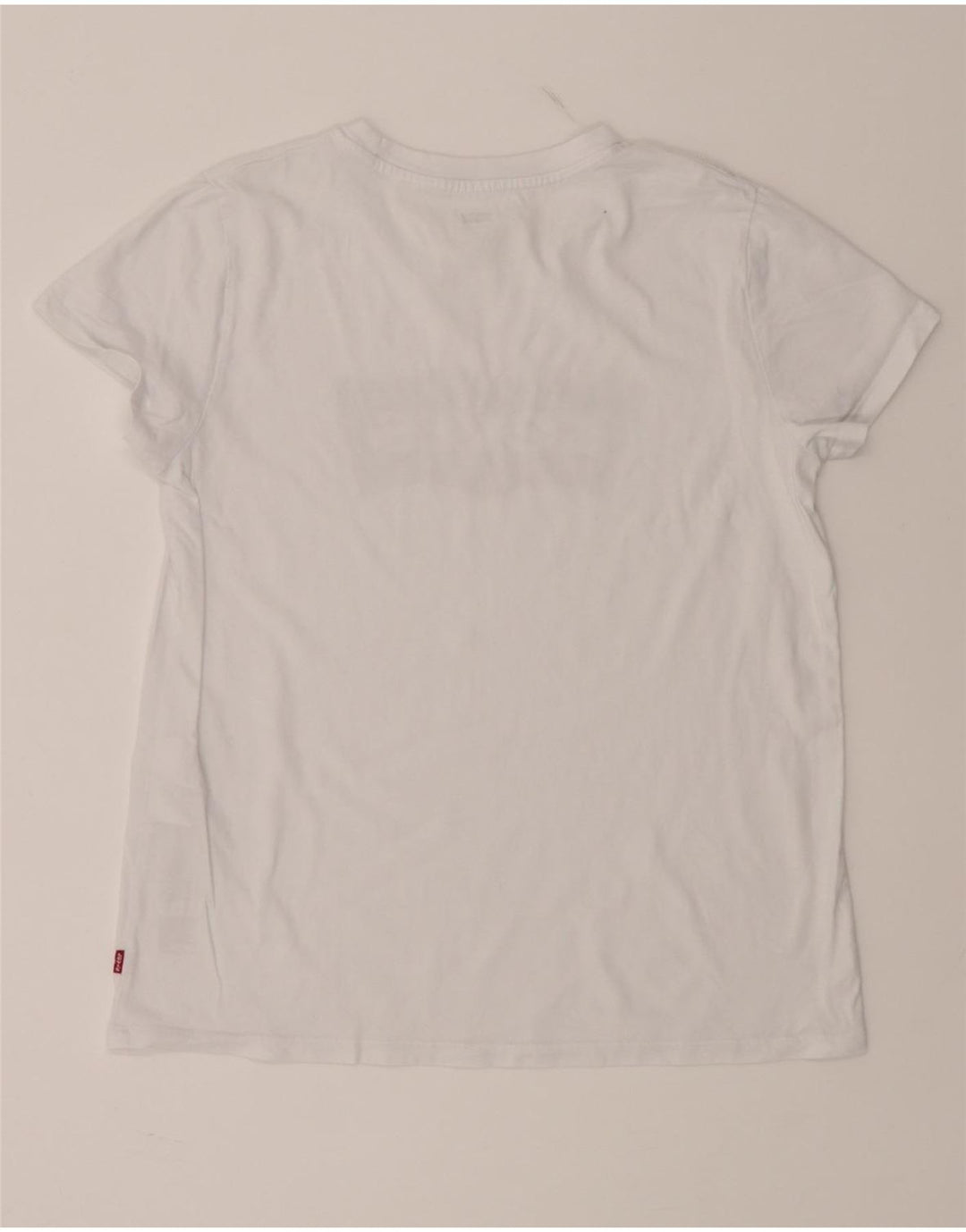 LEVI'S Womens Graphic T-Shirt Top UK 12 Medium White Cotton Vintage Levi's and Second-Hand Levi's from Messina Hembry 