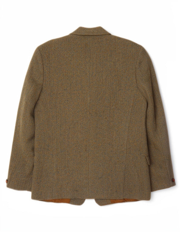 Dunn &Co Harris Tweed pentru bărbați UK 40, maro mare, lână în spinare de pește, clasică