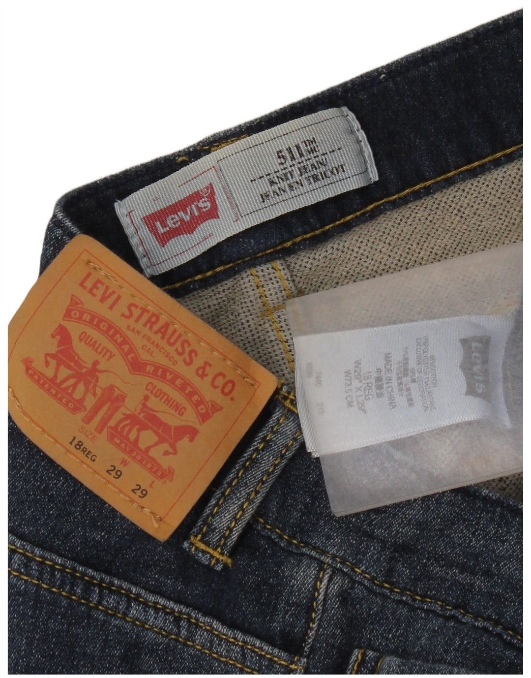 Jeans Levi's Boys 511 Slim 15-16 ani W29 L29 albastru bumbac