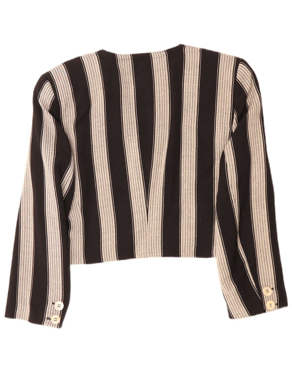 Jachetă Laurel pentru damă, cu 1 nasture, crop, EU 36, lână neagră cu dungi mici