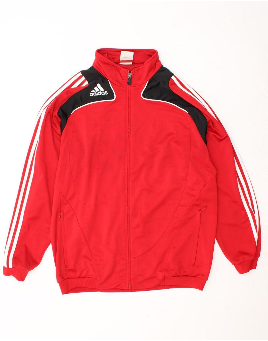 Jachetă de trening pentru bărbați ADIDAS Marea Britanie 42/44 Poliester color bloc roșu mare