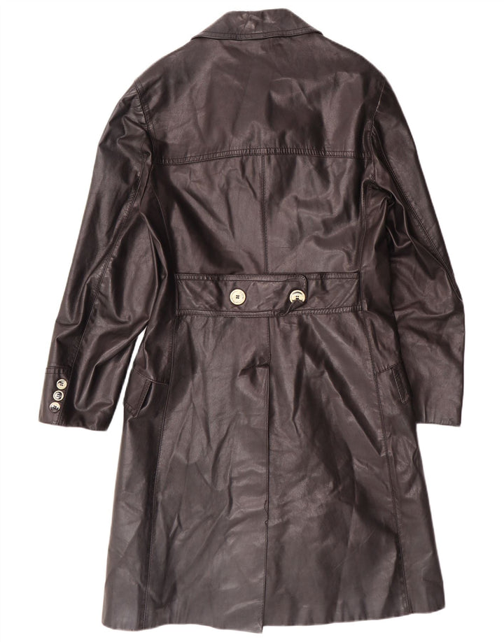 Palton din piele vintage pentru bărbați IT 46 Mic Negru Clasic din piele