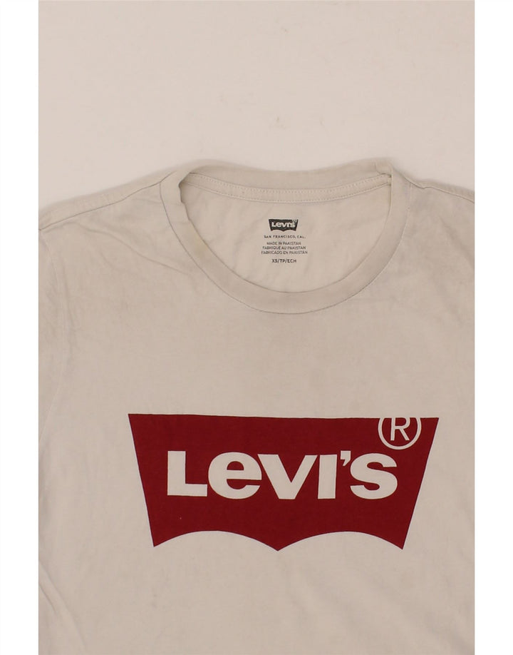 LEVI'S Mens Graphic T-Shirt Top XS White Cotton Vintage Levi's and Second-Hand Levi's from Messina Hembry 