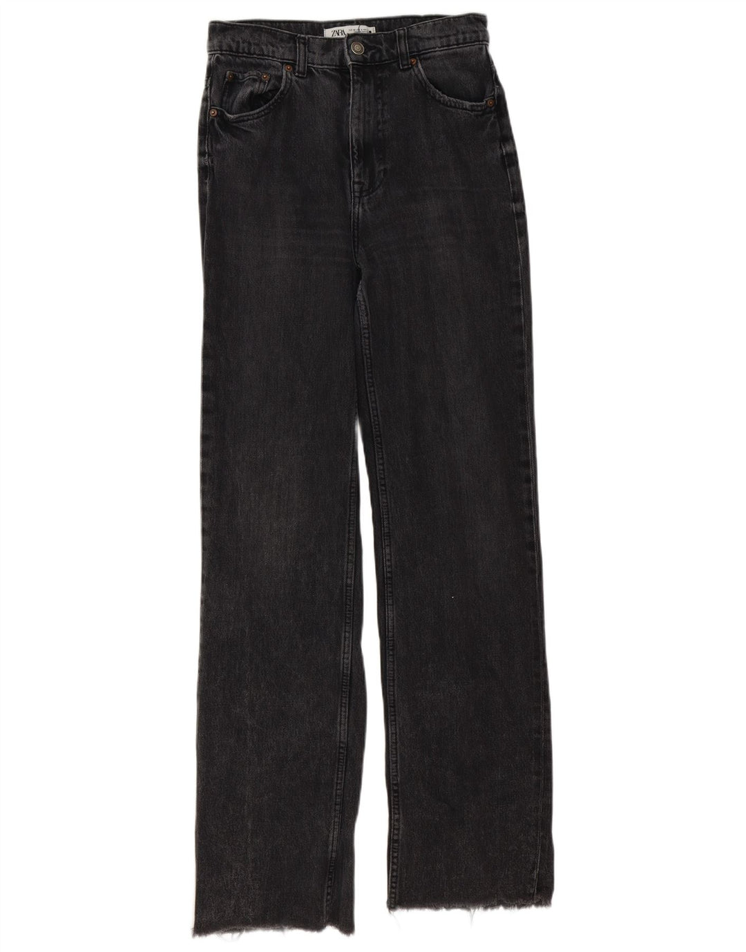 Blugi drepti pentru femei Zara EU 36 Mici W26 L33 Bumbac gri