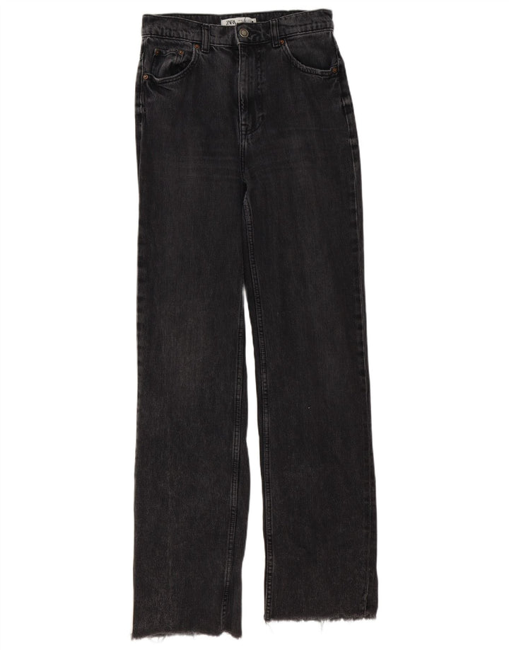 Blugi drepti pentru femei Zara EU 36 Mici W26 L33 Bumbac gri