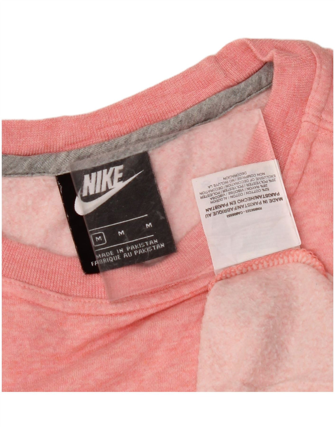 NIKE Womens Sweatshirt Jumper UK 14 Medium Pink Cotton