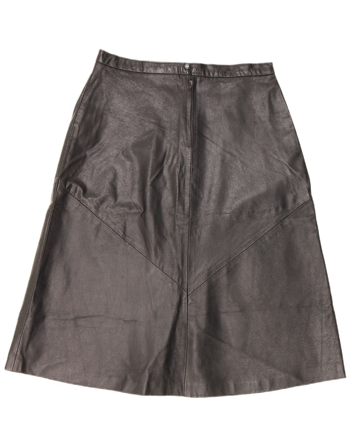 Fusta din piele vintage pentru femei IT 52 2XL W32 Negru