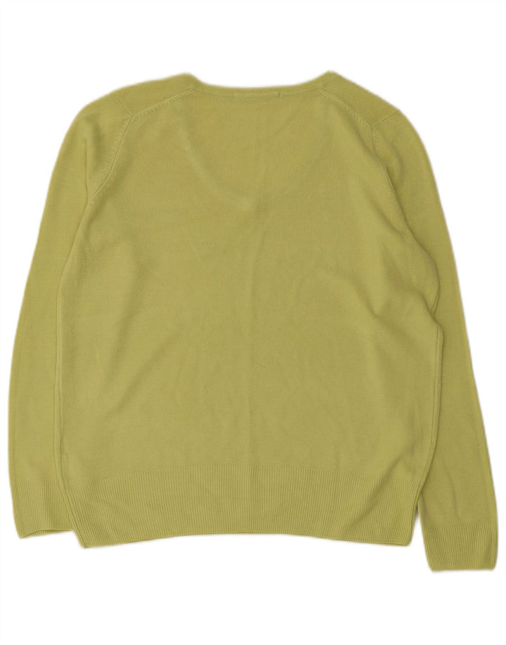 MARKS & SPENCER Pulover cu decolteu în V supradimensionat pentru femei UK 10 Small Green