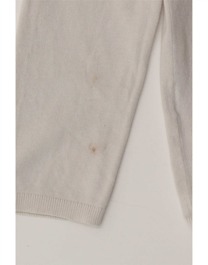 Pulover cu decolteu în V Tommy Hilfiger pentru femei UK 14 Medium White
