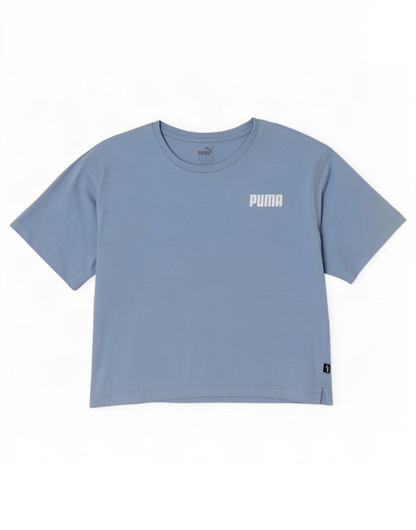 Tricou Puma pentru femei Crop Oversized Top UK 10 Small Blue Cotton