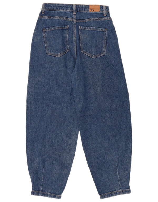 Blugi conici pentru femei cu talie înaltă Zara EU 36 XS L26 L27 Bumbac albastru
