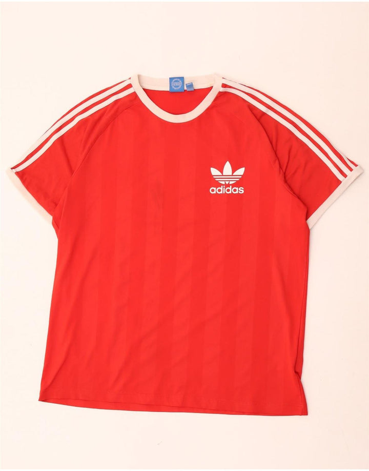 Tricou pentru bărbați Adidas Top XL poliester cu dungi roșii