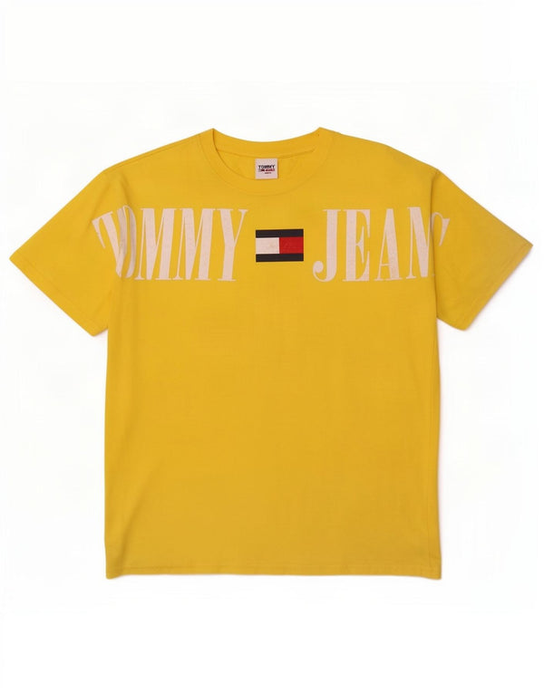 Tricou grafic Tommy Hilfiger pentru bărbați Top din bumbac galben mediu