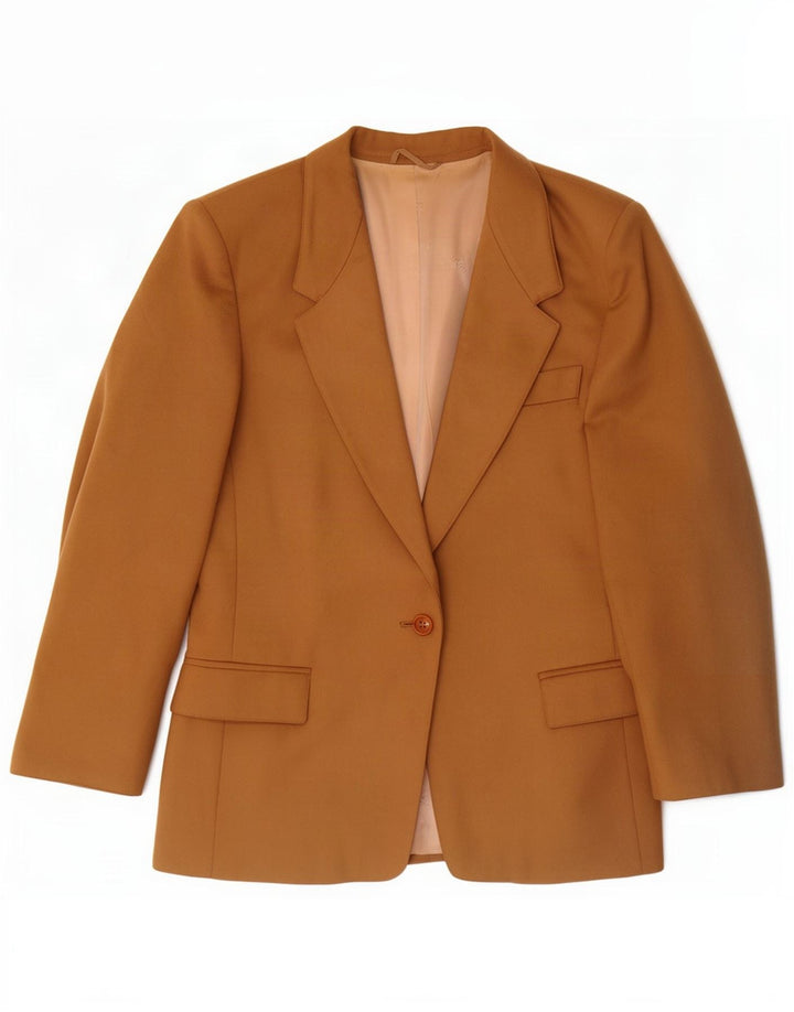 Sacou Blazer pentru femei Max Mara cu 1 nasture UK 14 Lână maro mare