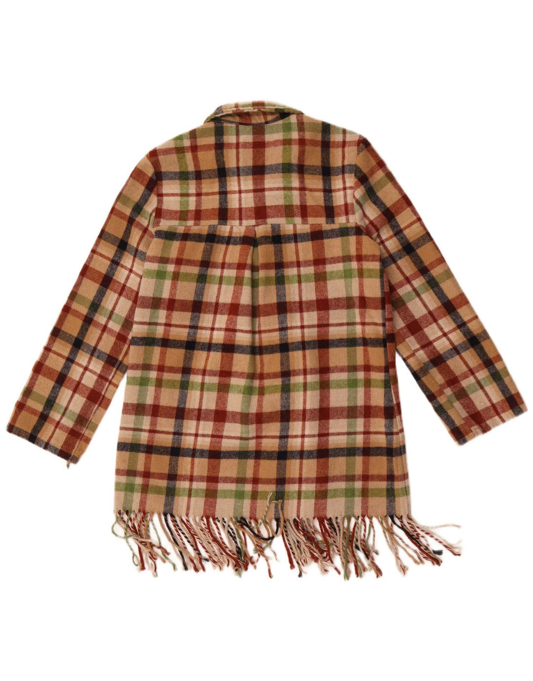 Pardesiu vintage pentru femei UK 14 Poliester cu carouri multicolore mediu