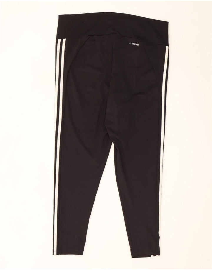 Leggings crop pentru femei Adidas UK 20/22 XL poliester negru