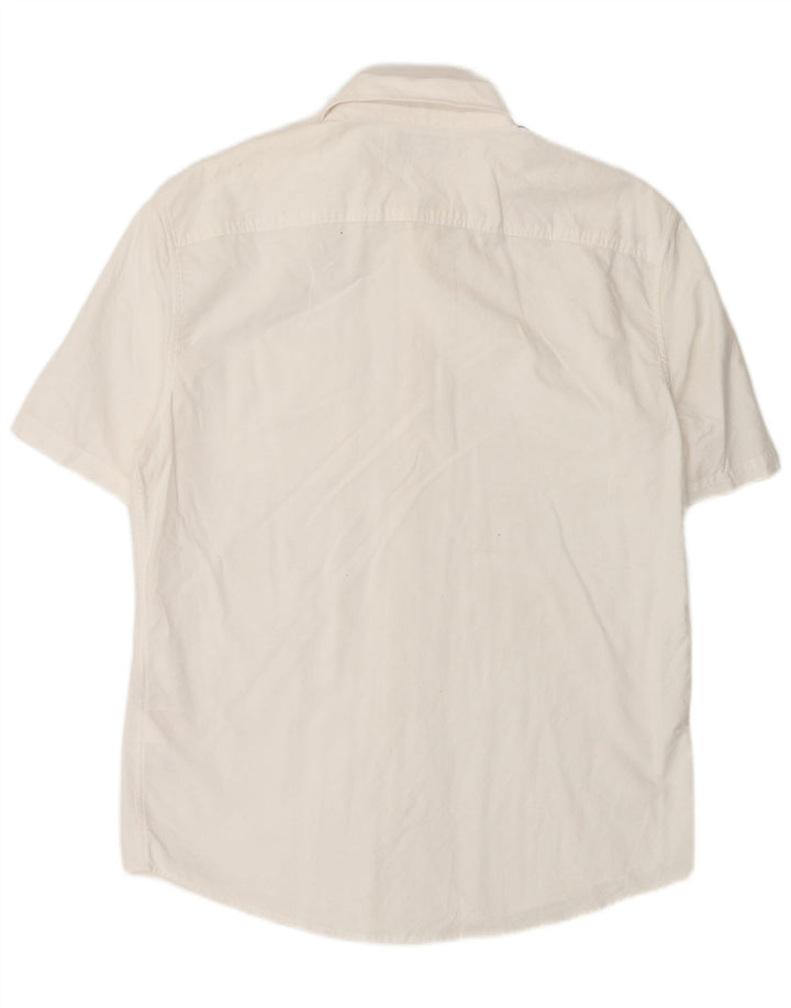 Cămașă Jack Wills pentru bărbați, cu mânecă scurtă, slim fit, bumbac alb mediu