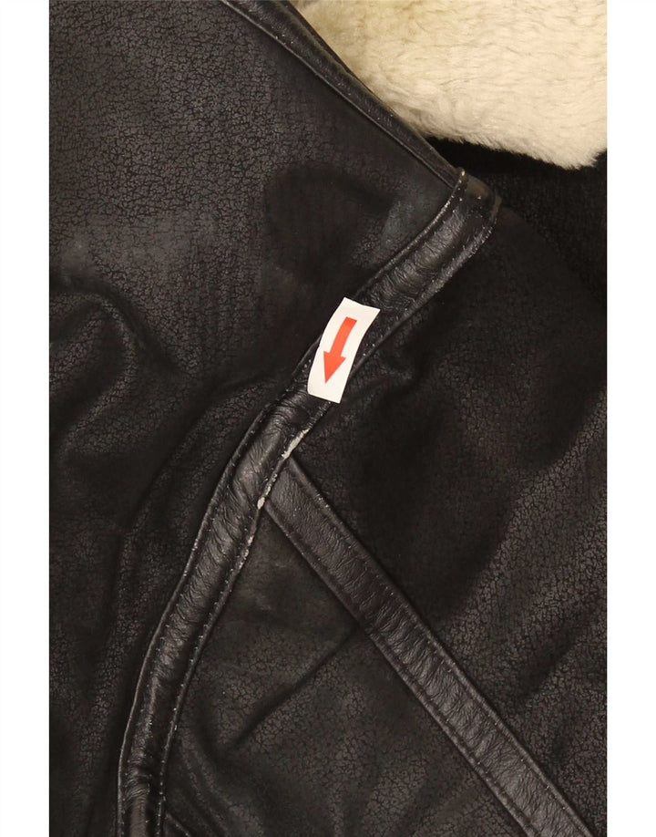 Jachetă din shearling pentru bărbați Conbipel UK 42 XL, piele neagră