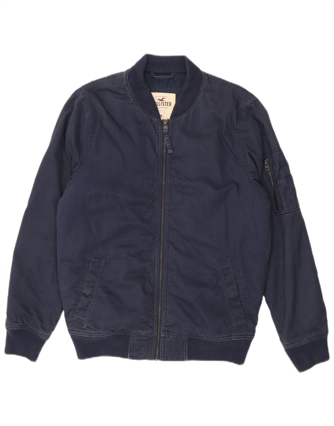 Hollister Bomber Jacket pentru bărbați UK 38 Medium Bleumarin Bumbac