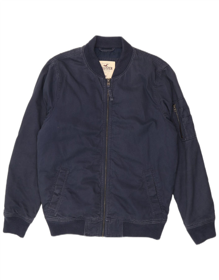 Hollister Bomber Jacket pentru bărbați UK 38 Medium Bleumarin Bumbac