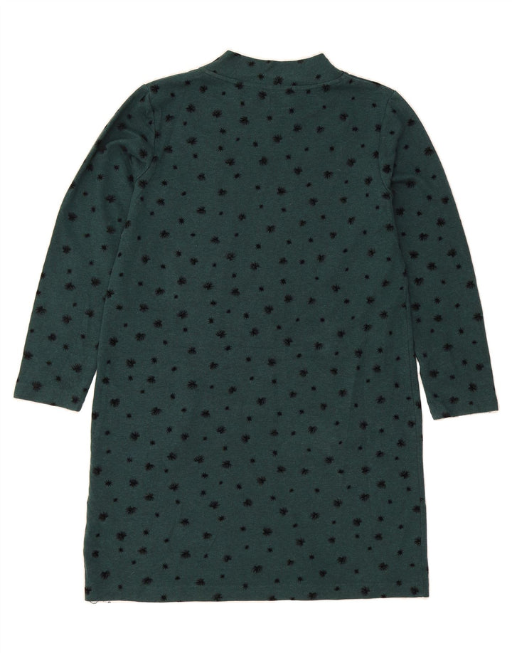 WHITE STUFF Womens Long Sleeve Basic Dress UK 12 Medium Green Spotted Vintage White Stuff and Second-Hand White Stuff from Messina Hembry 