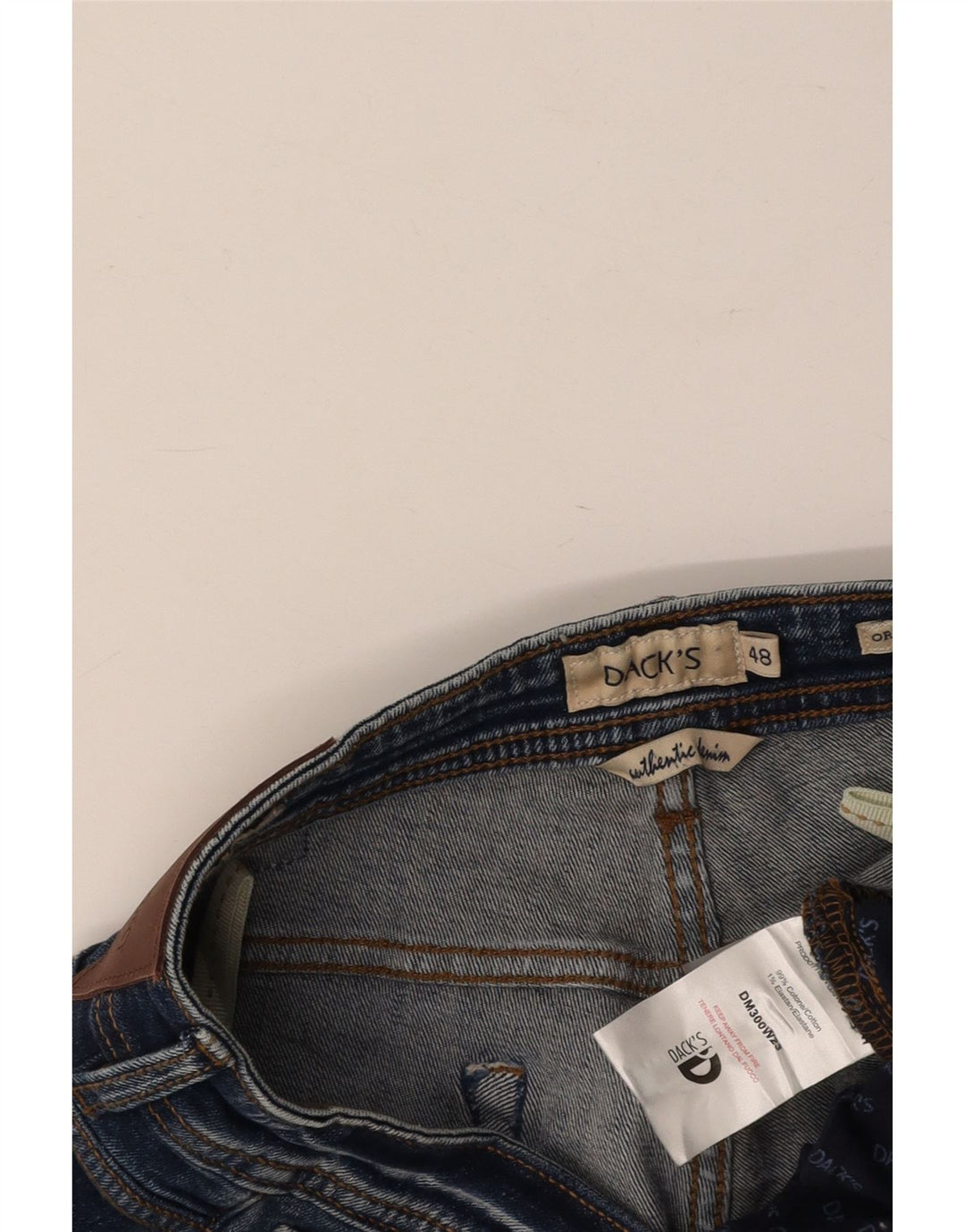 DACK'S Mens Slim Jeans IT 48 Medium W34 L32 Blue Cotton