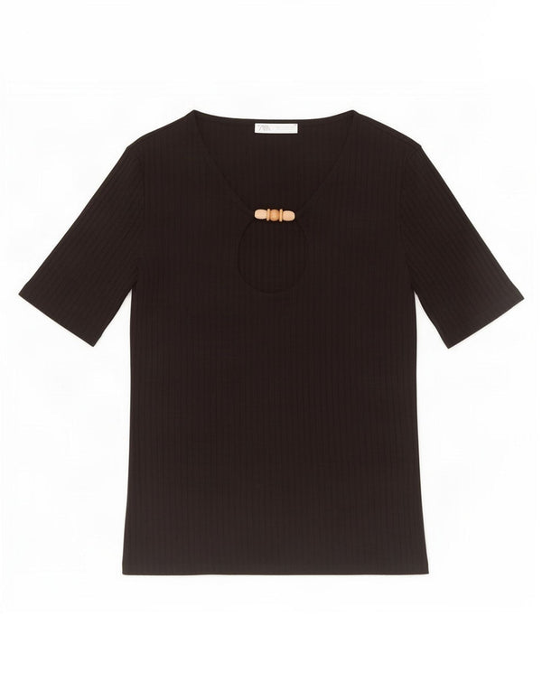 Bluză pentru femei Zara UK 10 Small Black Viscose