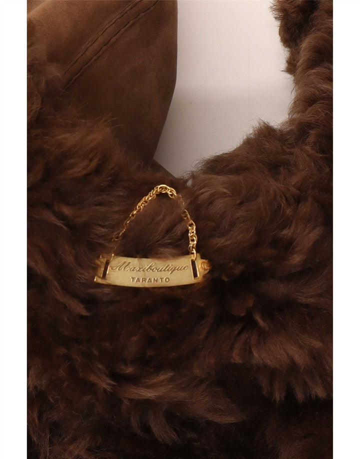 Palton vintage pentru femei din shearling UK 18 XL maro