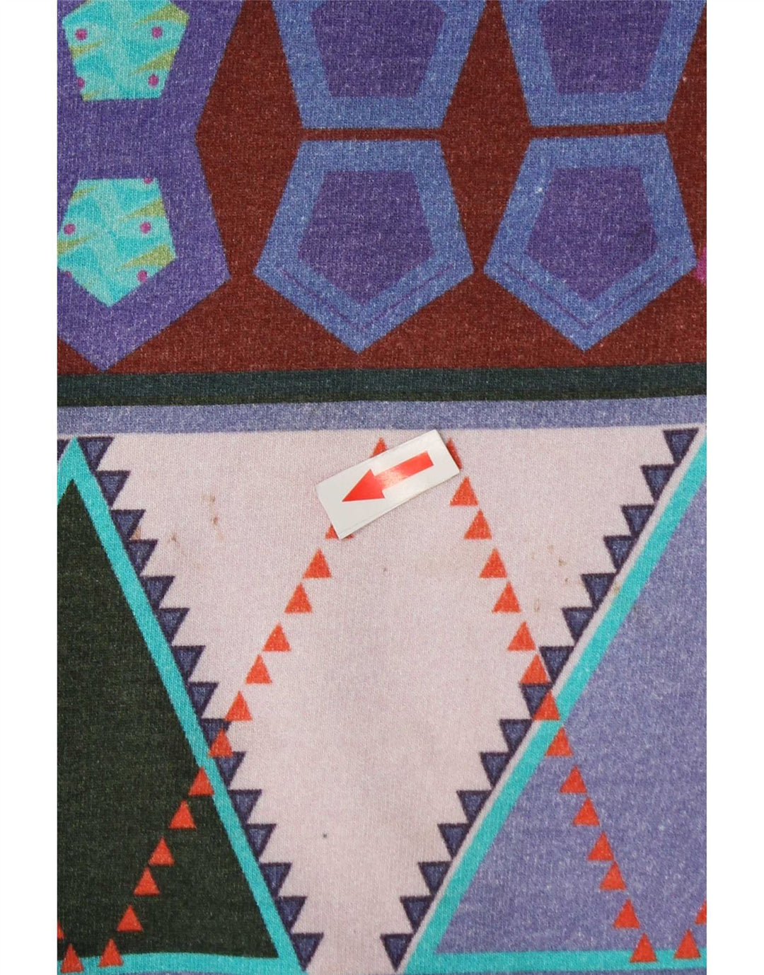 Pulover de hanorac vintage pentru femei UK 14 Medium Multicolor Geometric