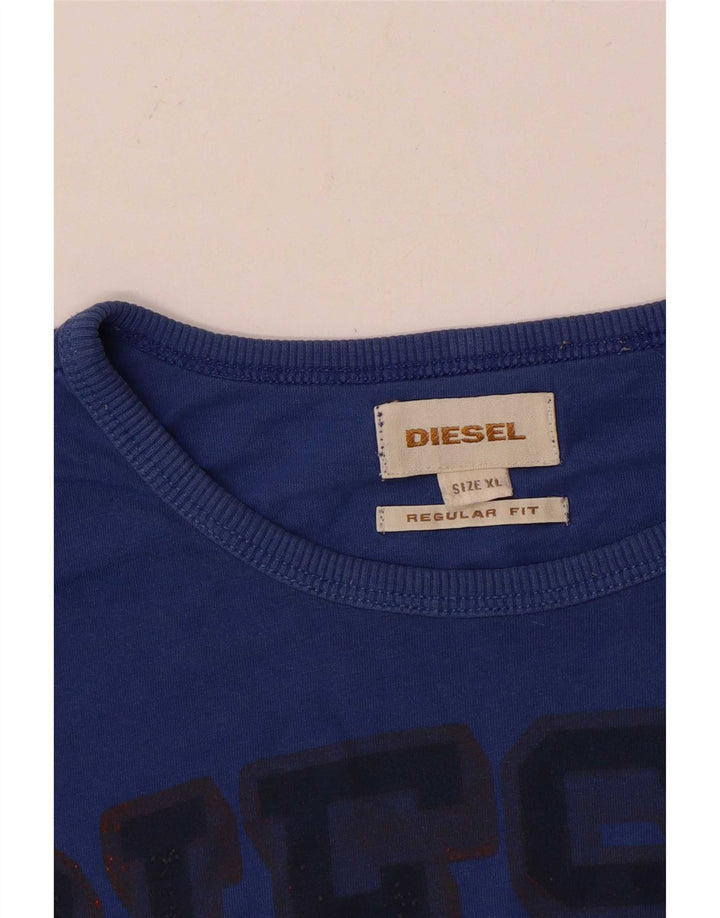Tricou grafic pentru bărbați Diesel, cu croiala normală, XL, albastru