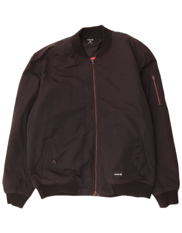HURLEY Bomber Jacket pentru bărbați UK 44 2XL Nylon negru