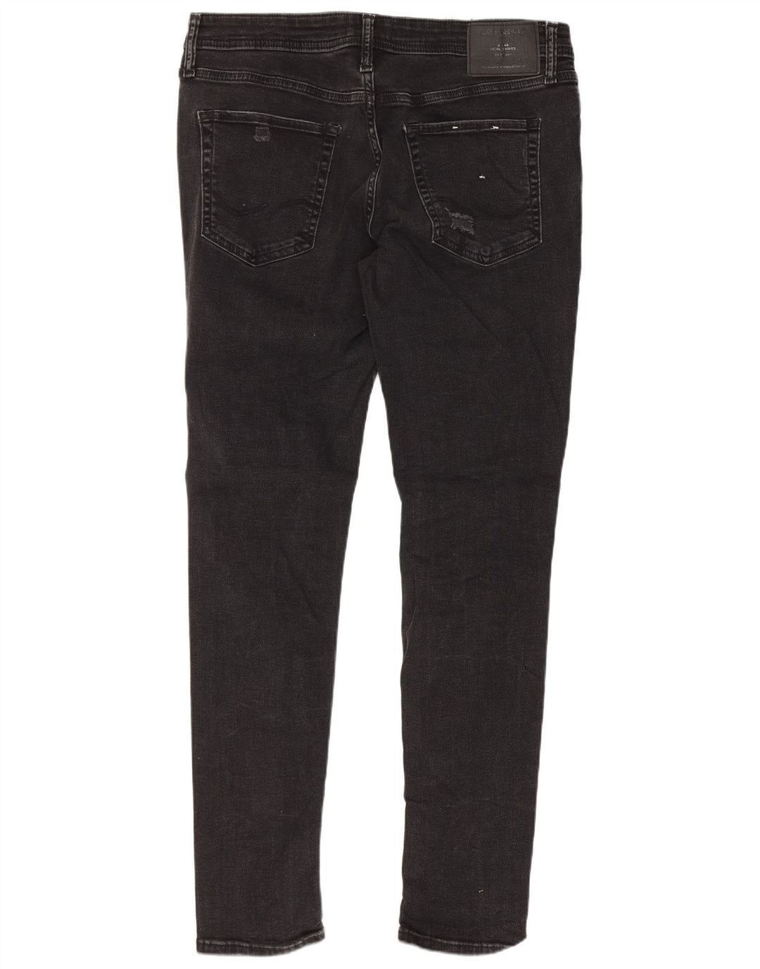 Blugi slim pentru bărbați Jack & Jones Distressed W34 L32 bumbac negru
