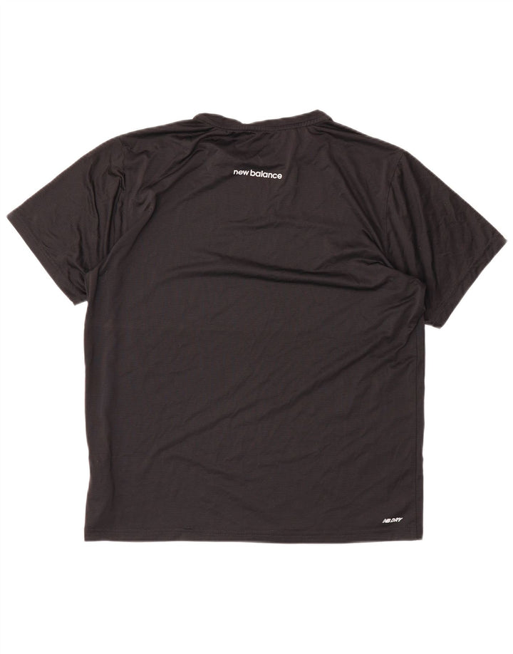 NEW BALANCE Mens T-Shirt Top Medium Black Polyester