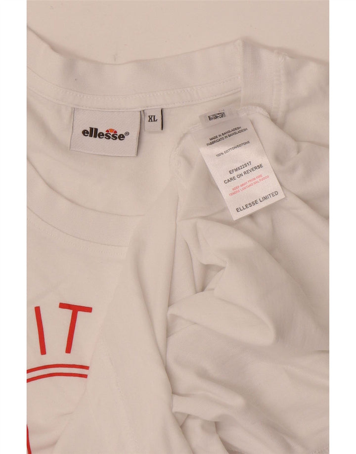 Vesta grafică pentru bărbați ELLESSE, XL, bumbac alb