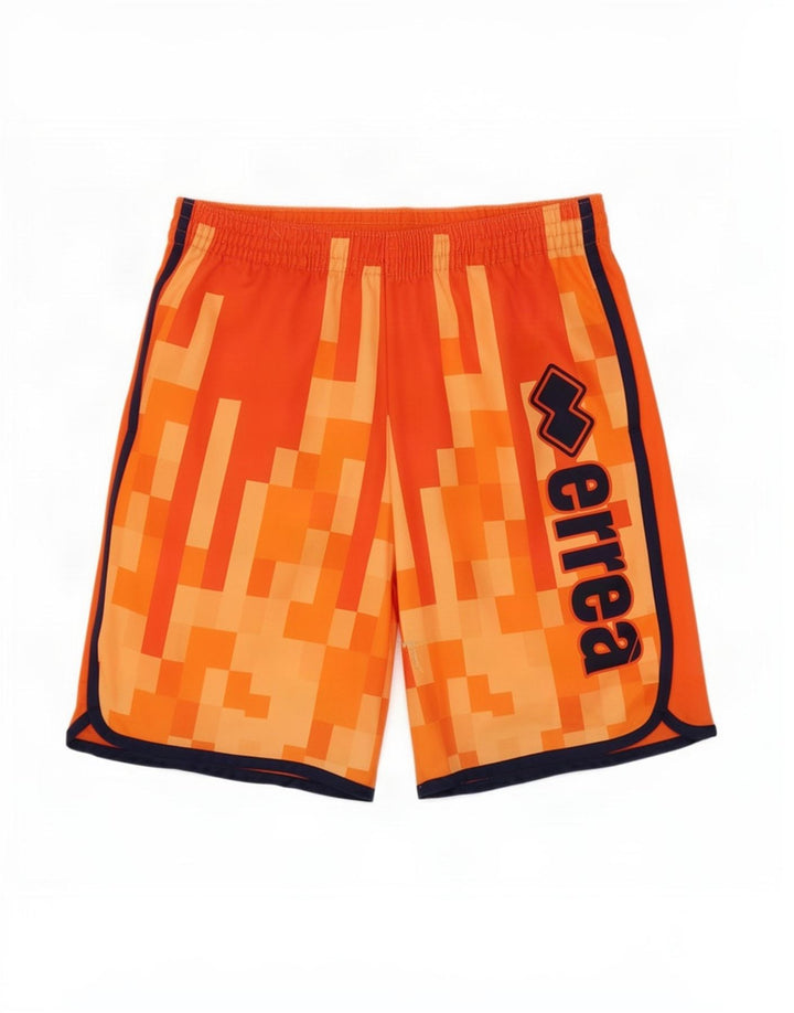Pantaloni scurți sport grafic pentru bărbați Errea, poliester geometric, portocaliu mic