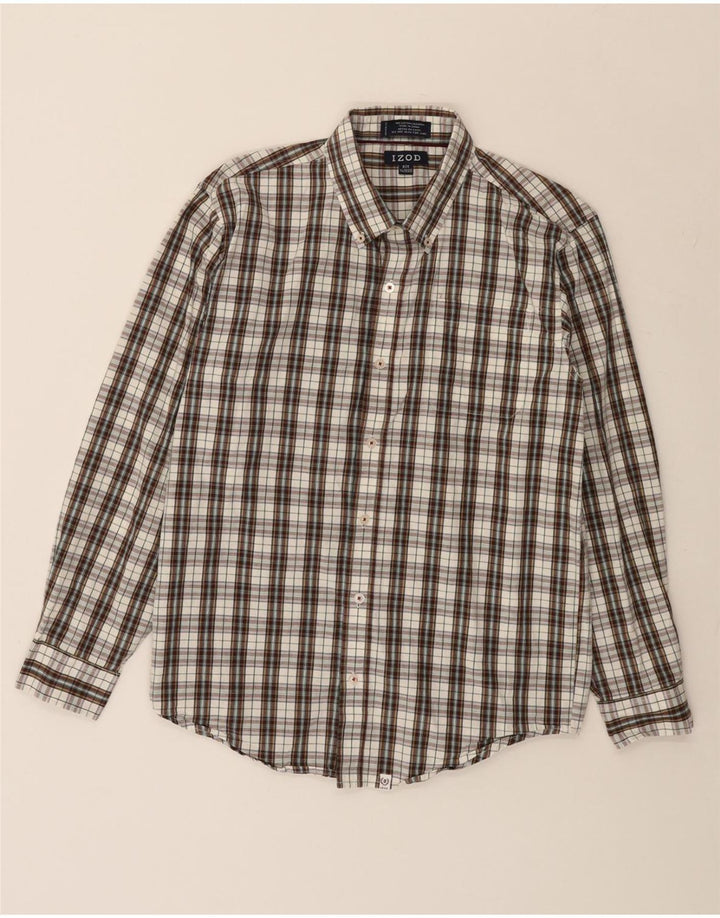 IZOD Boys Shirt 15-16 Years XL Multicoloured Check Cotton