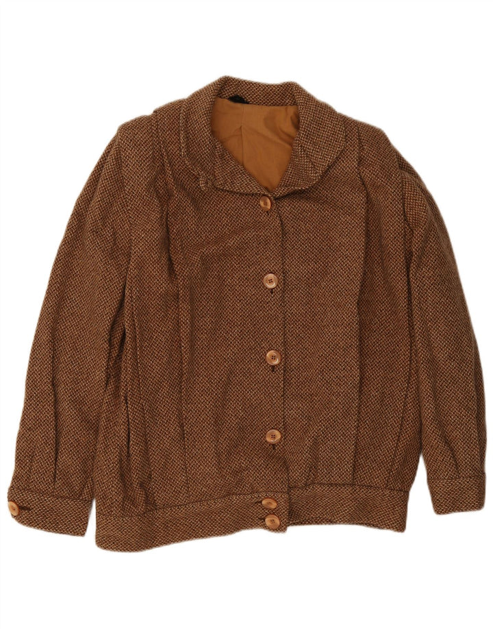 Bomber Vintage pentru femei UK 14 Lână maro medie