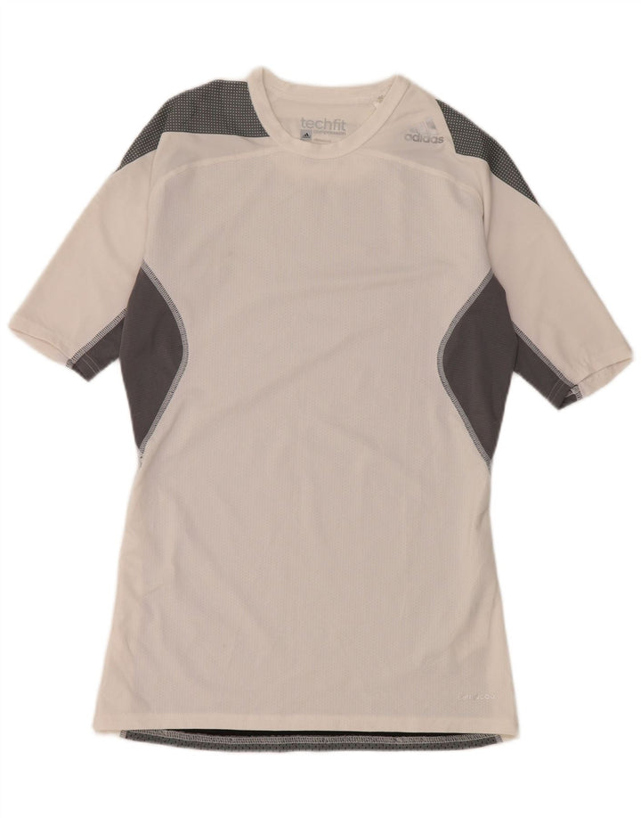 Tricou cu grafică de compresie Adidas pentru bărbați Top mare, alb, bloc de culoare
